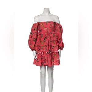Cara Cara Red Floral Off-Shoulder Dress